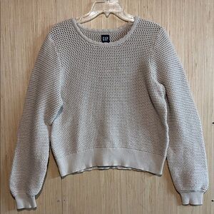 GAP Women's Light Tan Gray Crew Neck Sweater